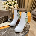 2022LV winter new ankle boots leather women's shoes heel height 10.5cm 35-41 