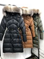 2022 new oblique Fox fur collar long down jacket women and men down jacket 1