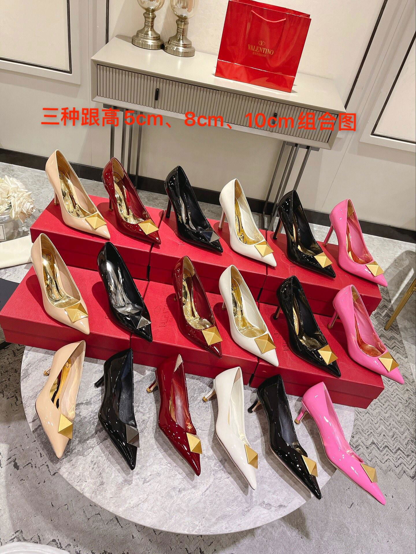 2022           heel shoes Fabric imported patent leather top quality10cm. 8cm   