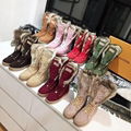 2022 new boot shoes Fox fur flat boots and shoes women shoes