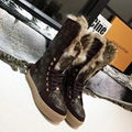 2022 new boot shoes Fox fur flat boots and shoes women shoes