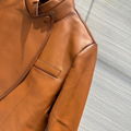 2023TOPWomen's leather temperament short style jacket leather coat 100% lambskin 2