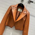 2023TOPWomen's leather temperament short style jacket leather coat 100% lambskin 5