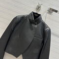 2023TOPWomen's leather temperament short style jacket leather coat 100% lambskin 8