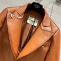 2023TOPWomen's leather temperament short style jacket leather coat 100% lambskin 11