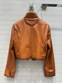 2023TOPWomen's leather temperament short style jacket leather coat 100% lambskin 17