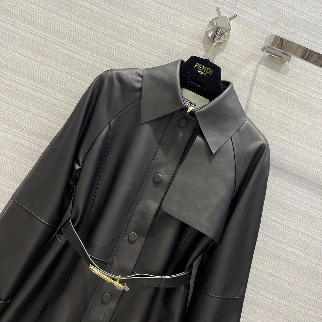 New autumn and winter long belt leather windbreaker 100% baby sheepskin 16