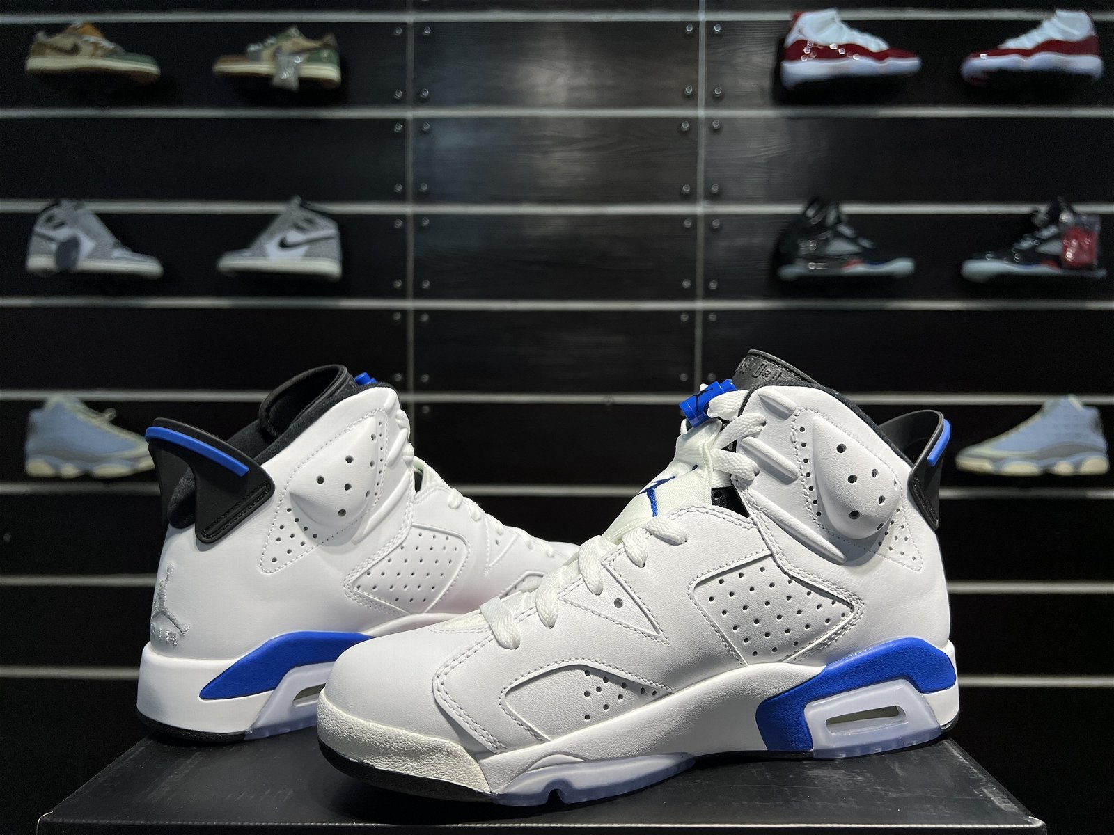 AJ 6 "Sport Blue" Sports Blue/White Blue High Top Basketball Shoes Article Numbe 3