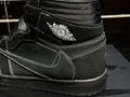 Travis Scott x Air Jordan 1 OG All Black inverted hook High top basketball shoes