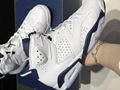 Air Jordan 6 “Midnight Navy”White and blue Cobon basketball shoes