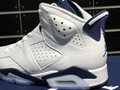 Air Jordan 6 “Midnight Navy”White and blue Cobon basketball shoes 6