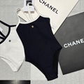 Summer new small fragrance black and white one-piece swimsuit sexy slim sling le