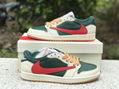 Travis Scott x AJJ 1 OG Rice Red Green backhook Low side DM7866-801 SPORT SHOES