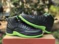 top AJ SHOES Air Jordan 12 Black and green SPORT SHOES  1