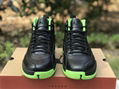 top AJ SHOES Air Jordan 12 Black and green SPORT SHOES 