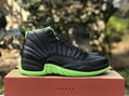 top AJ SHOES Air Jordan 12 Black and green SPORT SHOES  9