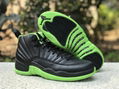 top AJ SHOES Air Jordan 12 Black and green SPORT SHOES  11