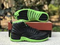 top AJ SHOES Air Jordan 12 Black and green SPORT SHOES 