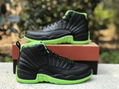 top AJ SHOES Air Jordan 12 Black and green SPORT SHOES  18