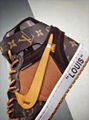 Air Jordan 1 suitcase LV OW three-way co-branded sport shoes 