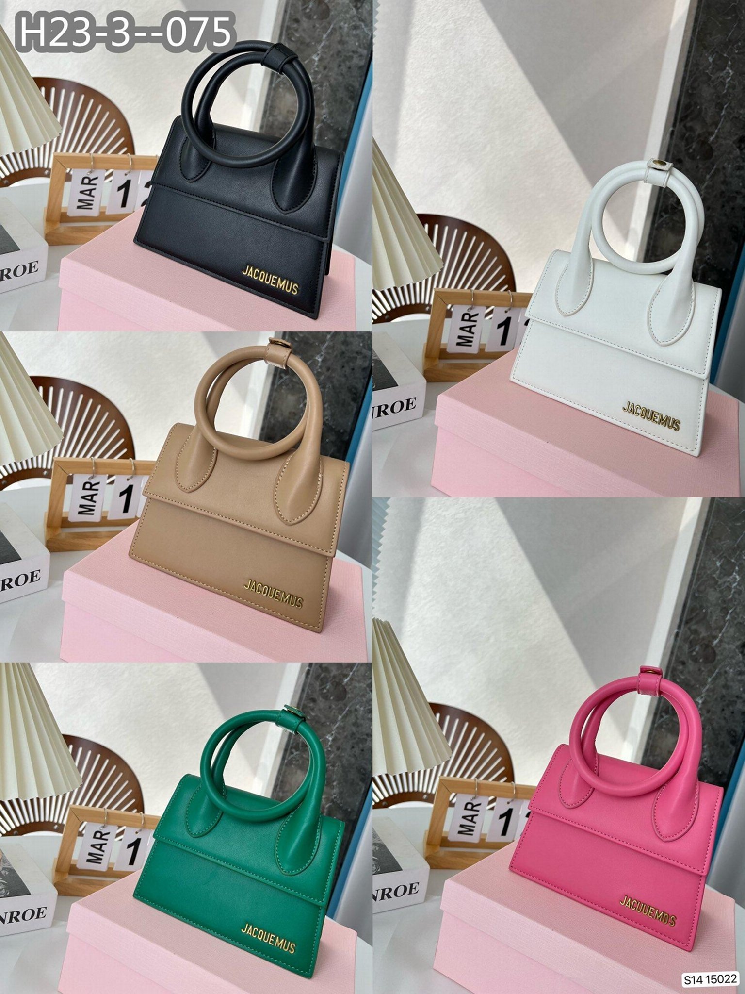 JACOUEMUS bag 7636135,5 colors, Loop Handle Pack, High quality