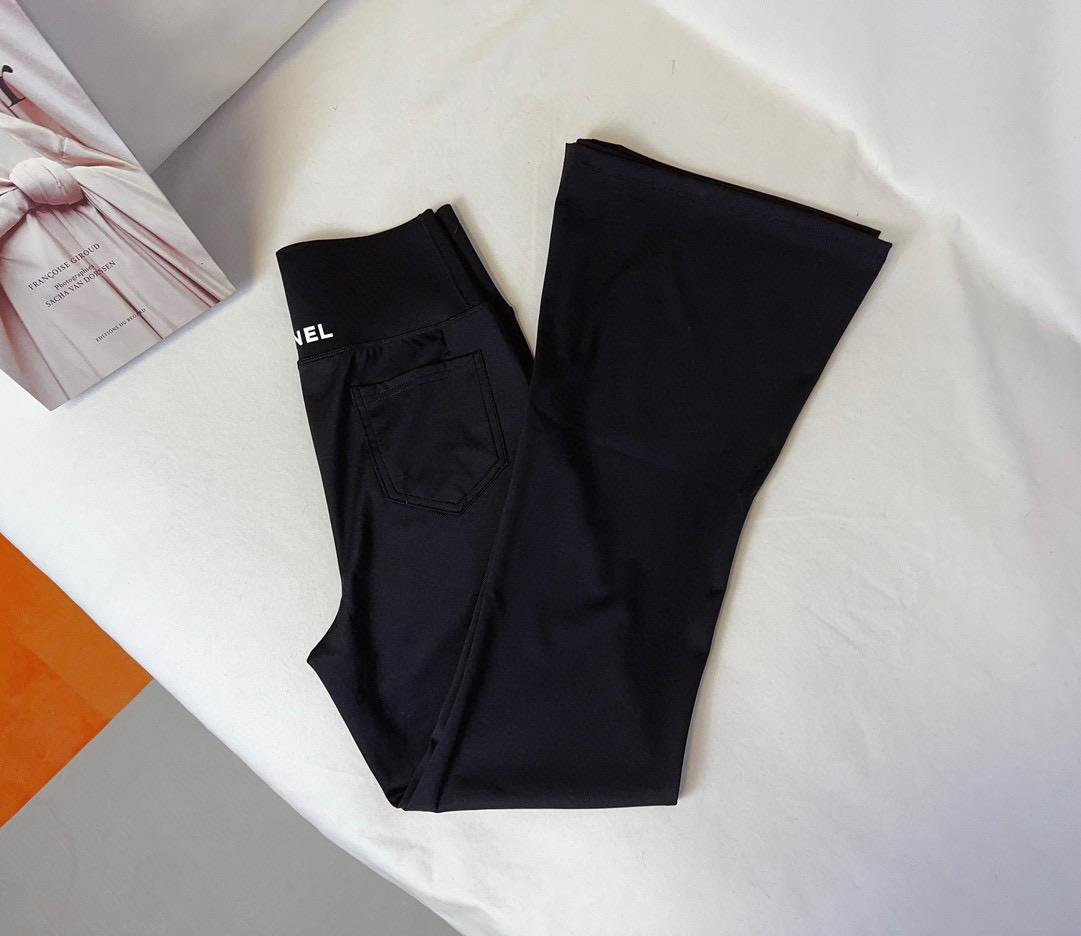 New high elasticity flared pants custom yoga elastic fabric casual sports pants 3