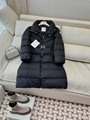 moncl* Waist slimming long 90% white goose down jacket coffee black 3