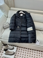 moncl* Waist slimming long 90% white goose down jacket coffee black