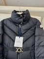 moncl* Waist slimming long 90% white goose down jacket coffee black 14