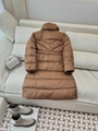 moncl* Waist slimming long 90% white goose down jacket coffee black