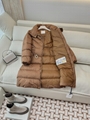 moncl* Waist slimming long 90% white goose down jacket coffee black