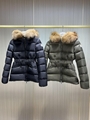 Monc*r fashion waist large hair collar short down jacket