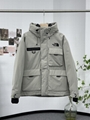 Grey green THE NORTH FACE multi-pocket cargo down jacket