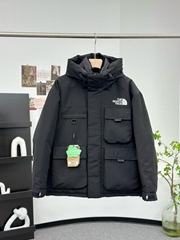 black THE& NORTH FACE multi-pocket tooling down jacket men jacket