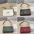 Balenciag-a 4color motorcycle bag chain bag high quality first layer leather 24x