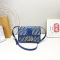 3 piece blue Montaigne Bag + Saddle underarm bag + purse High quality  women 