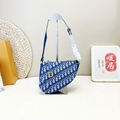 3 piece blue Montaigne Bag + Saddle underarm bag + purse High quality  women 