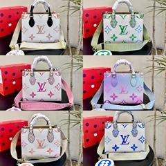 L&V 6 Color Gradient Tote bag High quality 25x19cm
