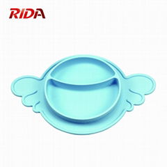 Angel Wings Design Kid Eating Silicone Dinner Dishes And Plates 