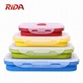 Soft Silicone Foldable Lunch Box 13.6*10.1*6.6cm 