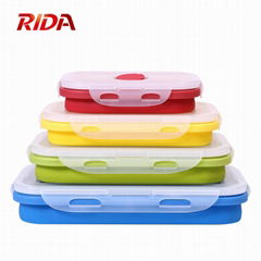 Soft Silicone Foldable Lunch Box 13.6*10.1*6.6cm 