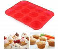 Bakeware 12 Cup Muffin Pan Silicone Cake