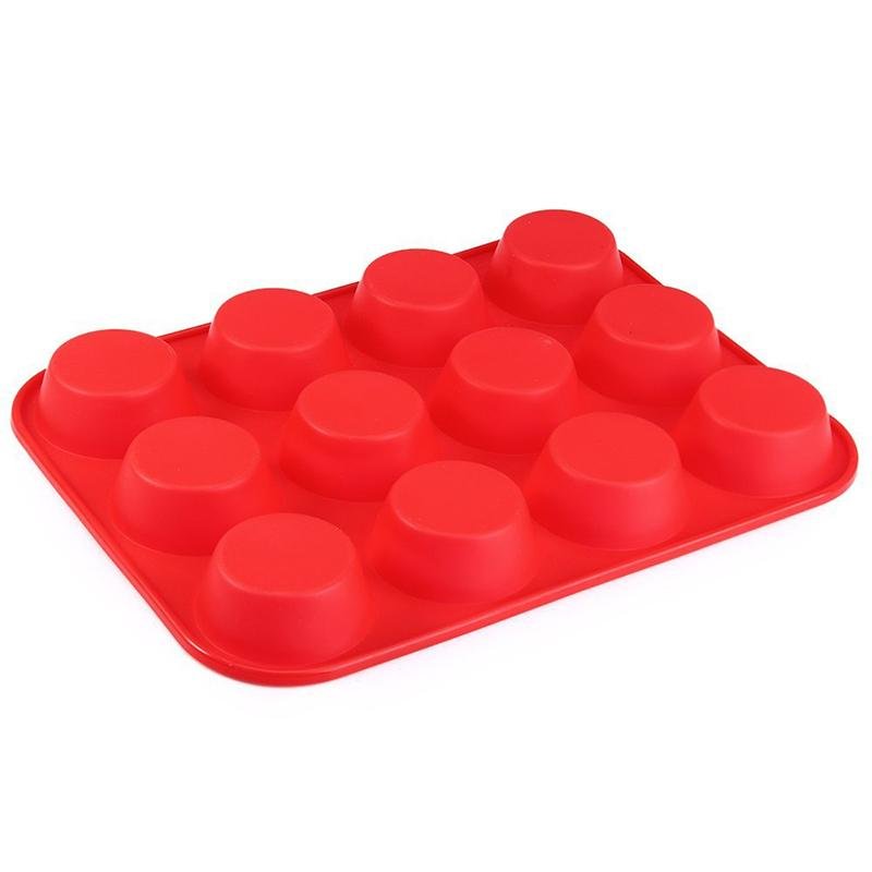 Bakeware 12 Cup Muffin Pan Silicone Cake Mold 3