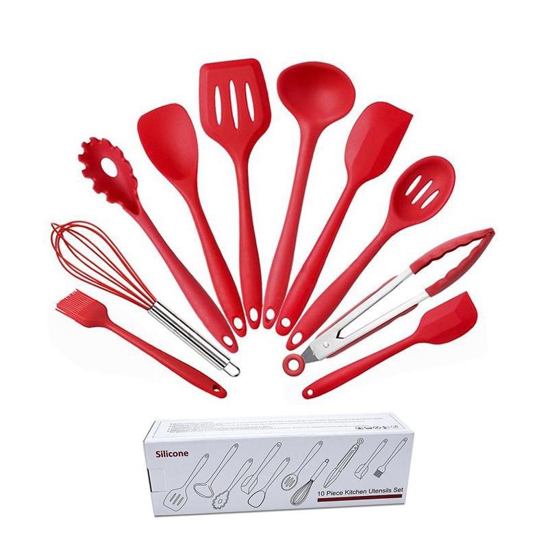 Silicone 10 Piece Cooking Utensil Sets Cooking Tools Kitchen Utensils
