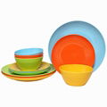 12pcs Melamine Round wave rim design Dinnerware sets