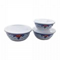 Hot selling Plastic Melamine 3pcs Round storage bowl with plastic lid 2