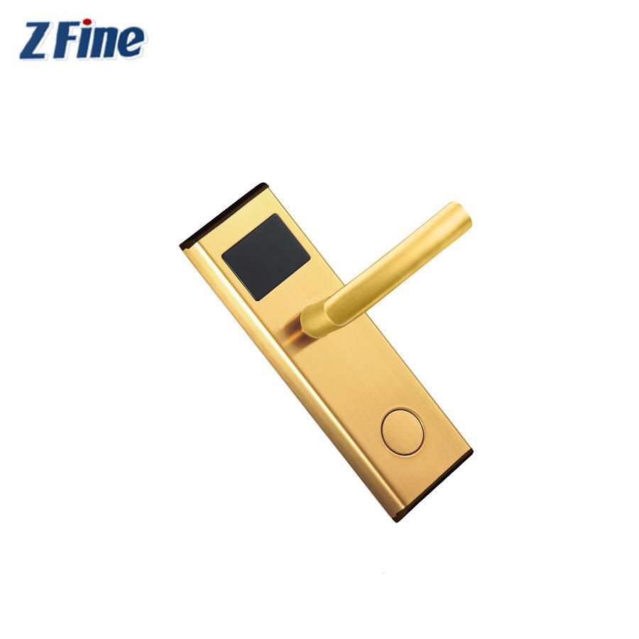 Cheap Golden lock rfid hotel lock system design for Anti-theft