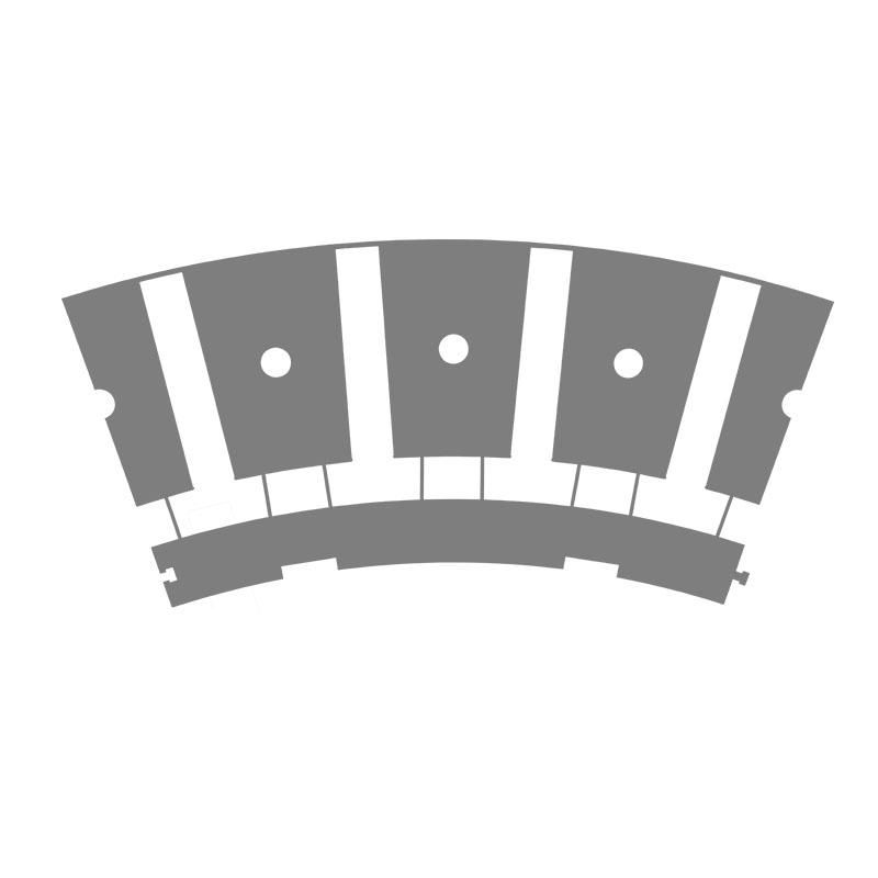 Stacked segmented electrical steel laminations for brushless motor stator