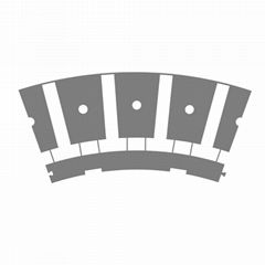 Stacked segmented electrical steel laminations for brushless motor stator