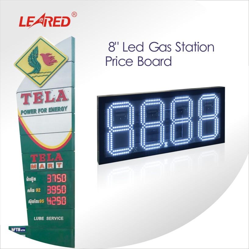 Professional 8 inch led price display board for petrol station